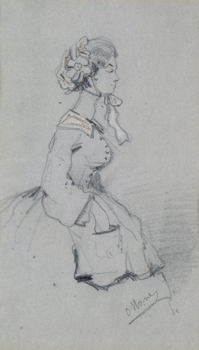 Young woman with a ribbon, 1857 by Claude Monet